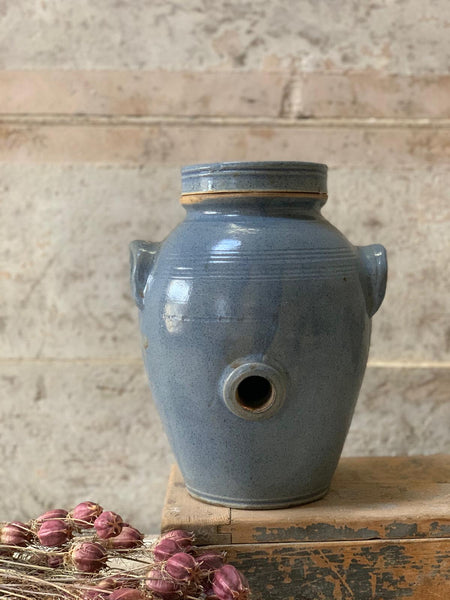 Blue French Lidded Confit Jar