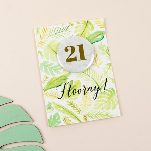 Palm Print Luxury 21st Birthday Card by Oh Squirrel
