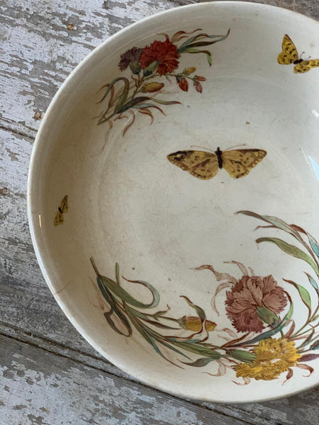 Gorgeous French Vintage Floral & Butterfly Bowl