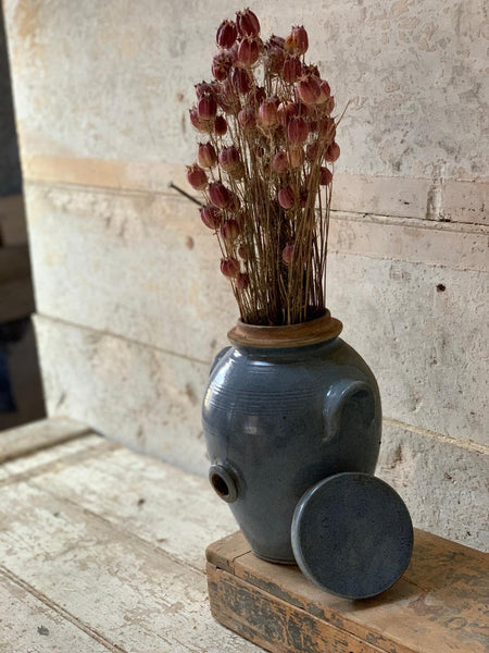 Blue French Lidded Confit Jar
