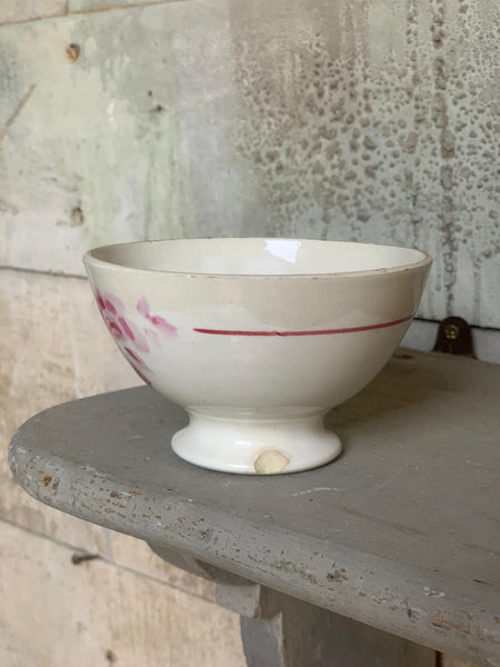 French Cute Floral Stencil Cafe au Lait bowl