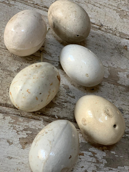 Antique Broody Hen Ceramic Dummy Eggs