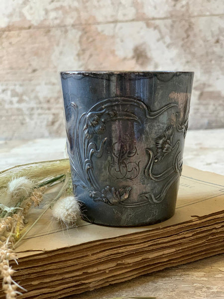 French Monogrammed Cup Candle in Earl Grey & Cucumber