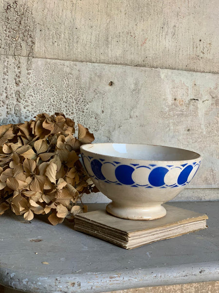 Gorgeous Blue & White Vintage French Cafe Au Lait Bowl