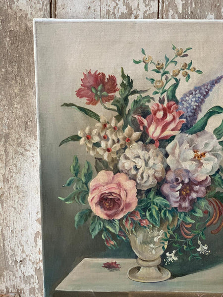 French Floral Oil Painting