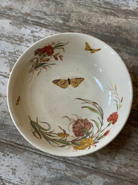 Gorgeous French Vintage Floral & Butterfly Bowl