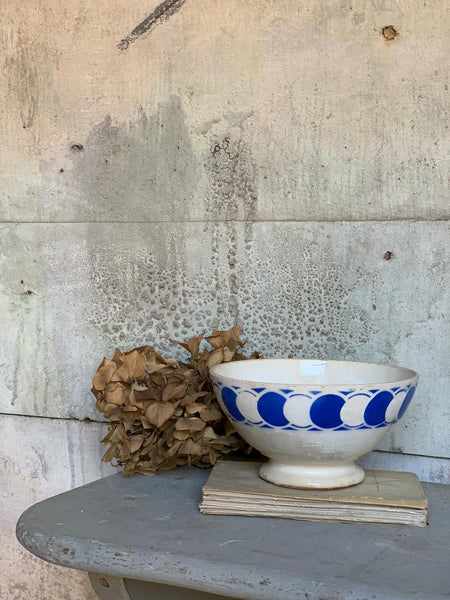 Gorgeous Blue & White Vintage French Cafe Au Lait Bowl