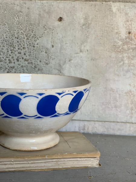 Gorgeous Blue & White Vintage French Cafe Au Lait Bowl