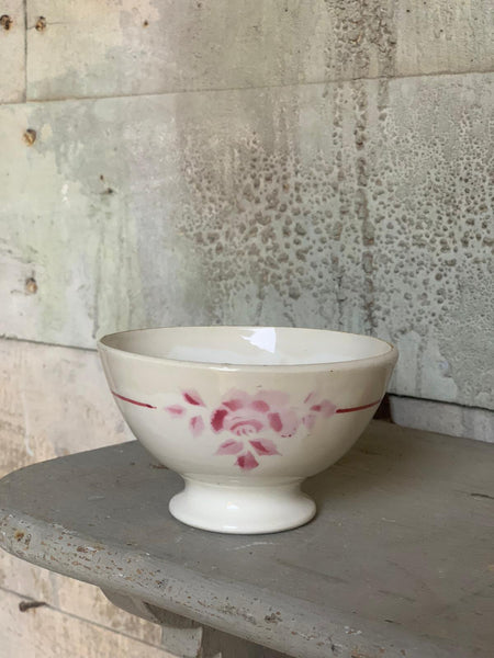 French Cute Floral Stencil Cafe au Lait bowl