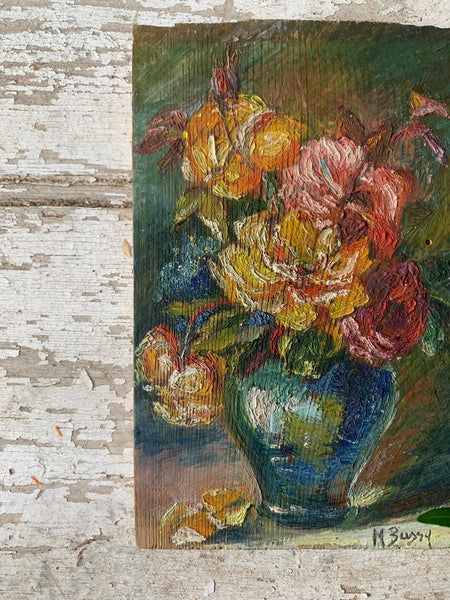 Small Floral Oil on Board