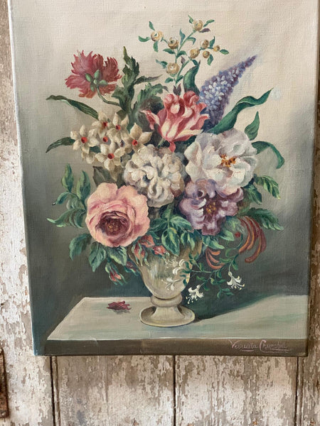 French Floral Oil Painting