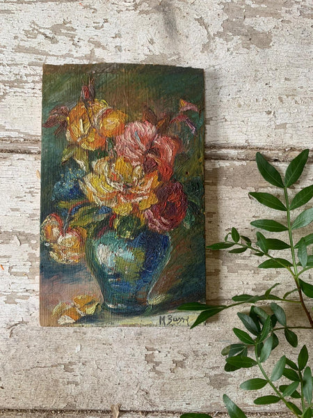 Small Floral Oil on Board