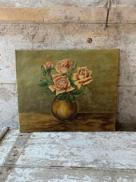 Gorgeous French Vintage Rose Painting