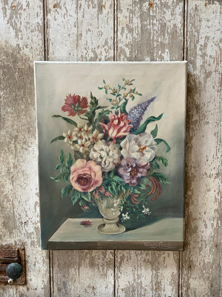 French Floral Oil Painting