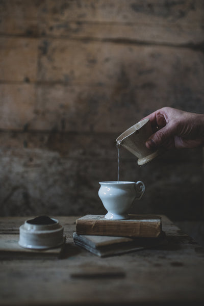 Vintage French Teacup Candle in Seasalt and Woodsage