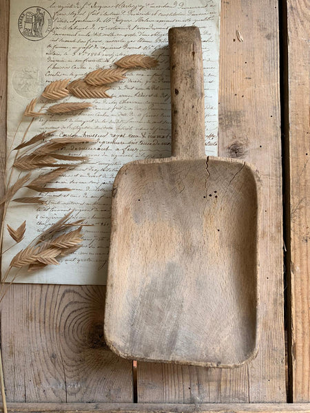 French Vintage Wooden Scoop