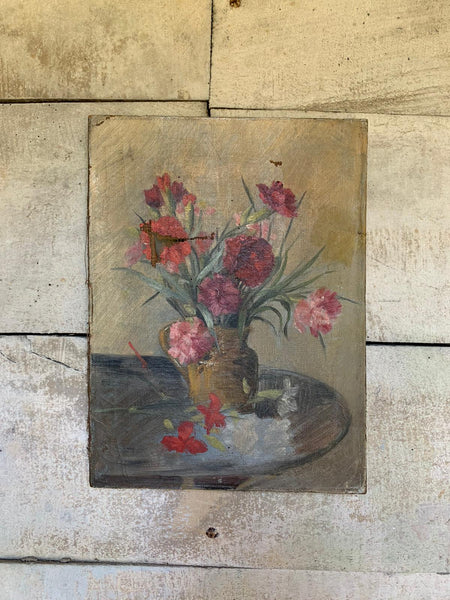 French Floral Oil on Canvas