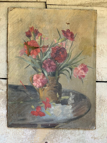 French Floral Oil on Canvas