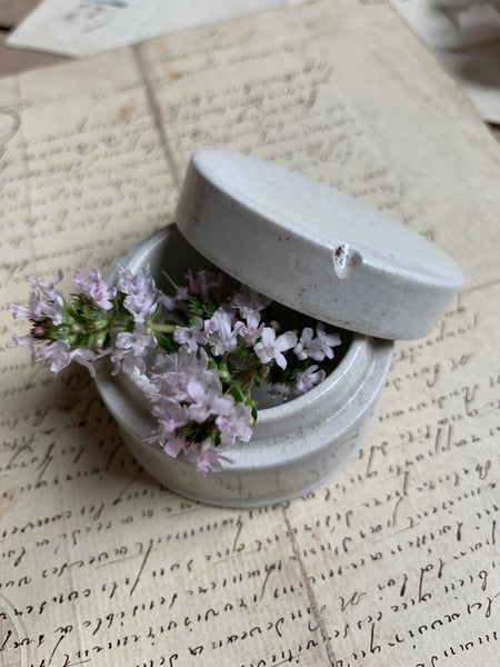 Antique Vintage Lidded Paste Pot (Small)