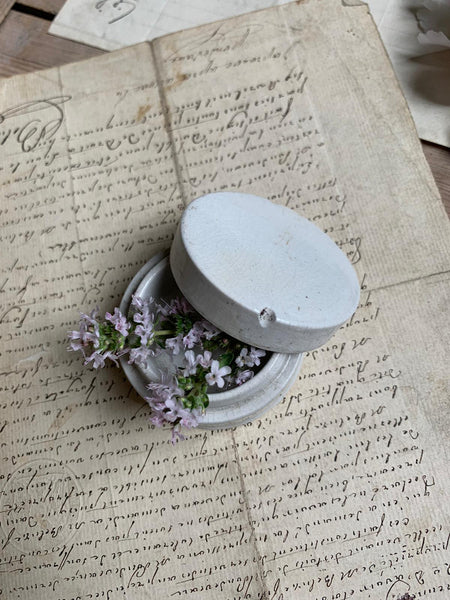 Antique Vintage Lidded Paste Pot (Small)