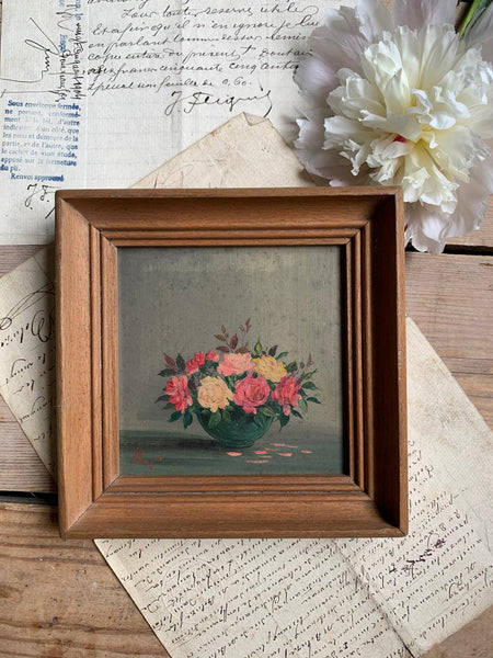 Small Floral in Bowl Framed Painting