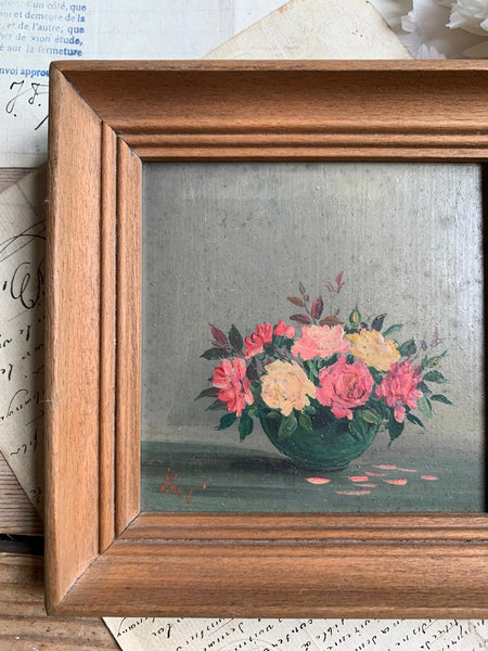 Small Floral in Bowl Framed Painting