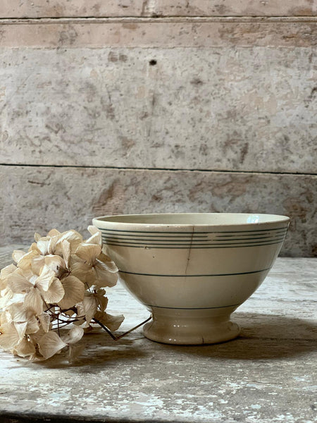 Rustic Striped French Cafe au Lait bowl