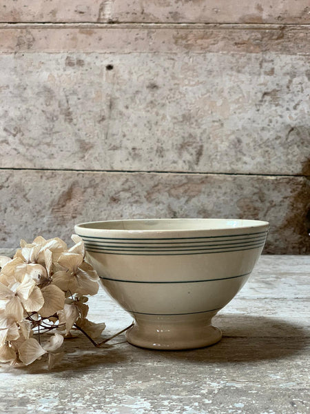 Rustic Striped French Cafe au Lait bowl