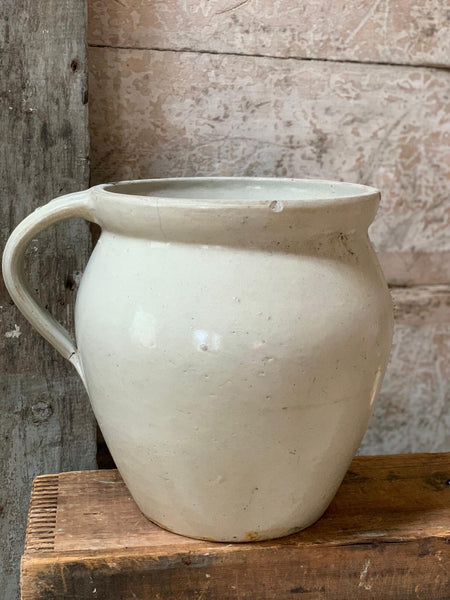 Vintage French Stoneware Handled Pot