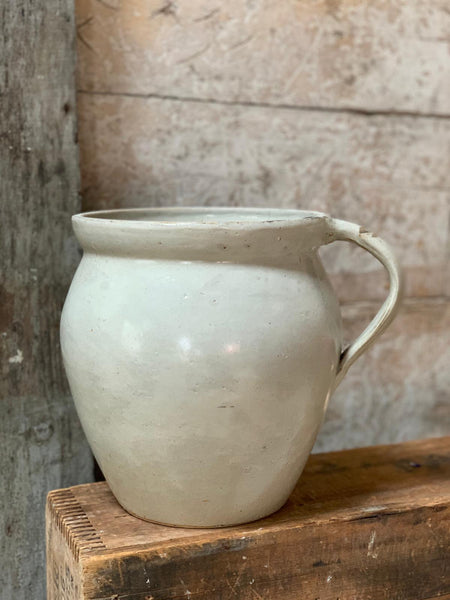 Vintage French Stoneware Handled Pot