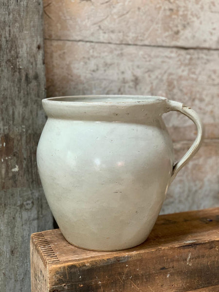 Vintage French Stoneware Handled Pot