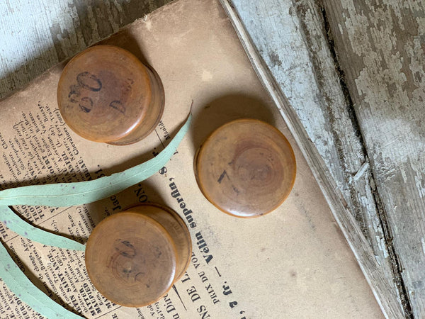 French Vintage Wooden Trinket Pots