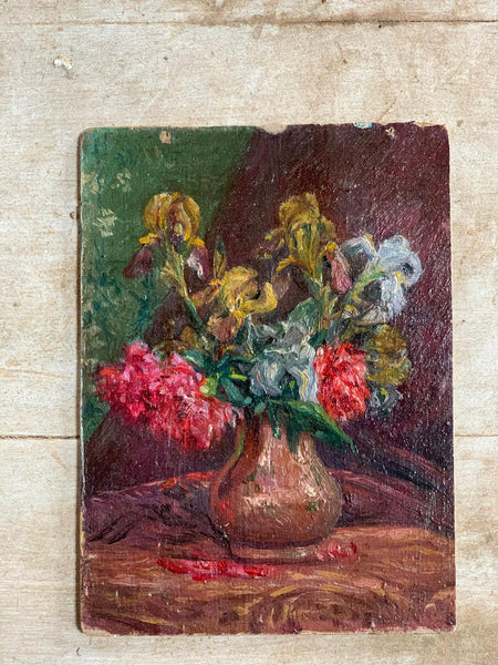 Floral Oil Painting on Board