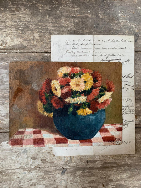 Vintage Floral Vase Oil