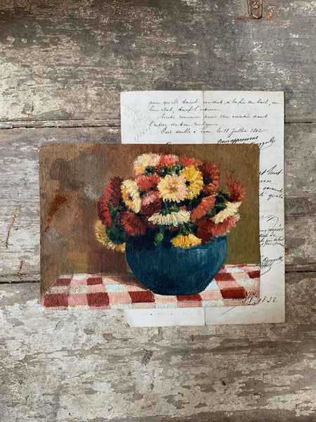 Vintage Floral Vase Oil