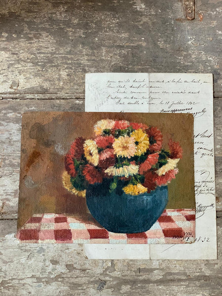 Vintage Floral Vase Oil