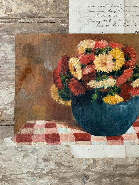 Vintage Floral Vase Oil