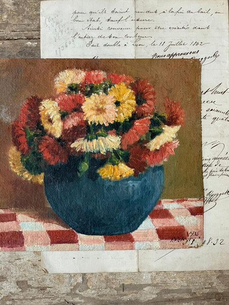 Vintage Floral Vase Oil