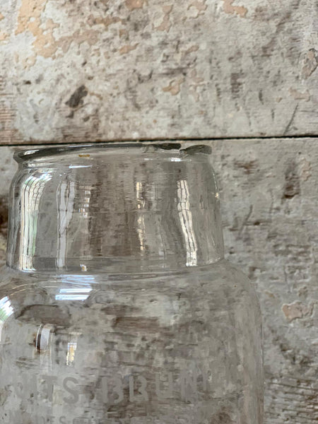 French Vintage Etched Glass Vase