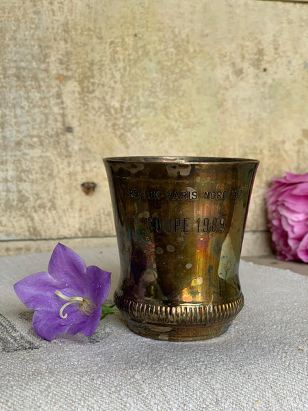 Vintage Engraved Paris 1989 Cup Candle in Seasalt & Woodsage