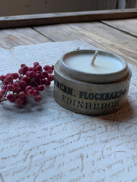 British Vintage Duncan, Flockhart & Co Paste Pot Candle in Darjeeling Tea