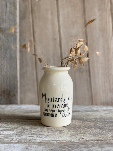 French Stoneware Moutarde de Te Meraire Mustard Jar