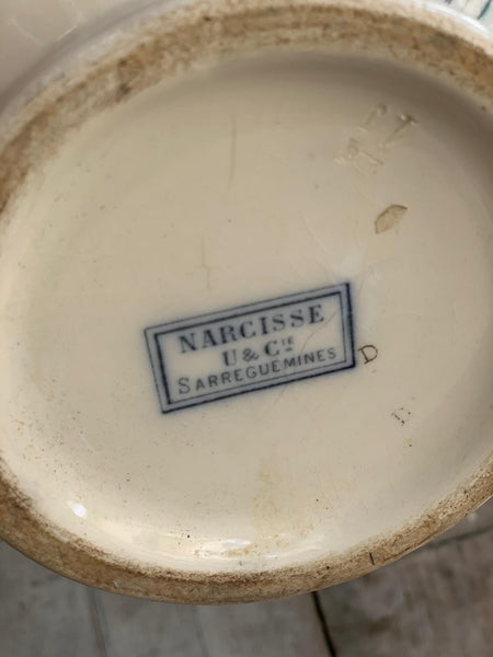 Beautiful Sarreguemines Blue Floral Vase