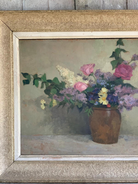 Beautiful Framed French Floral Oil