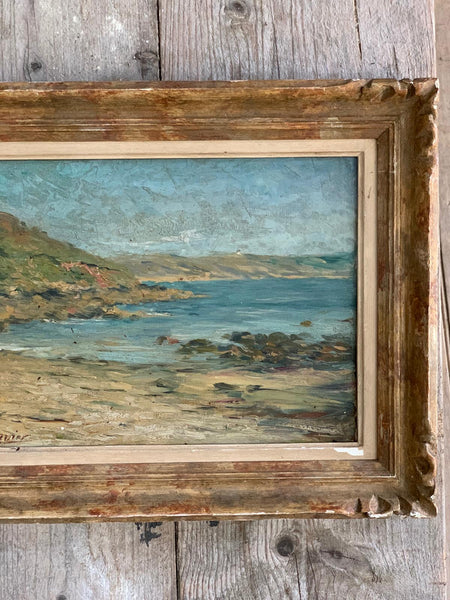 Beautiful Framed French Beach Oil