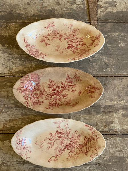 Terre De Fer Floral Vintage Oval Dish