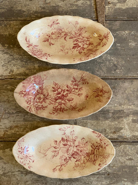 Terre De Fer Floral Vintage Oval Dish