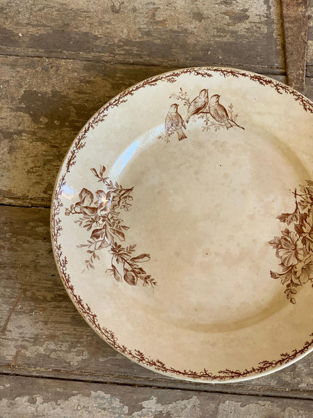 Antique French Terre De Fer Transferware Charger