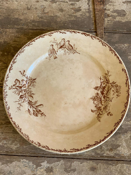 Antique French Terre De Fer Transferware Charger