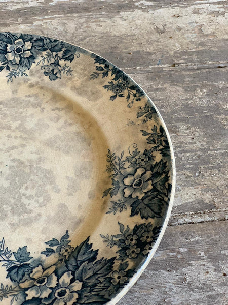 Stunning Aged Blue Floral Plate